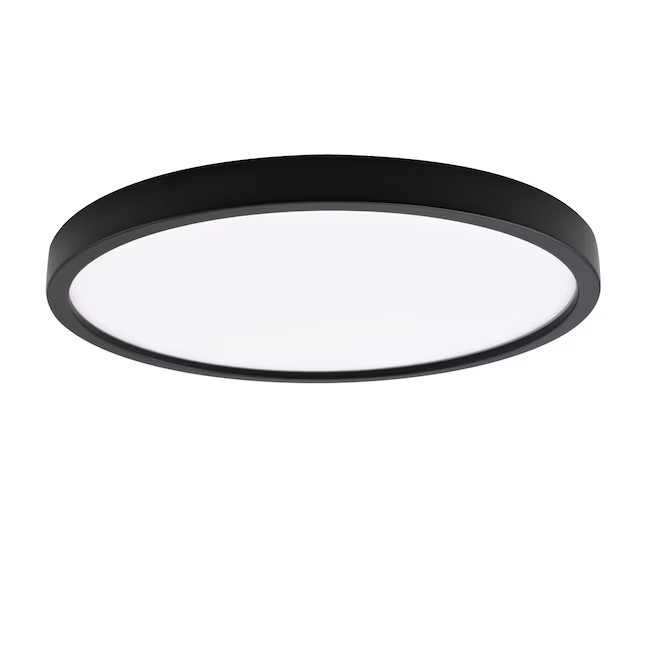 Project Source Adjustable Color Temperature 1-Light 13-in Black LED Flush Mount Light ENERGY STAR