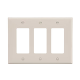 Eaton 3-Gang Midsize Light Almond Polycarbonate Indoor Decorator Wall Plate