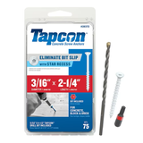 Tapcon 3/16-in x 2-1/4-in Concrete Anchors (75-Pack)