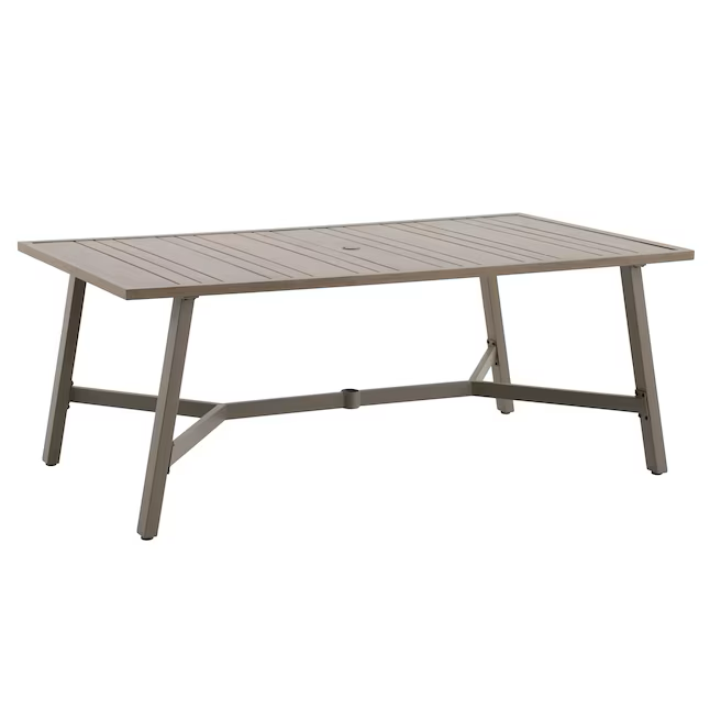 allen + roth Townsend Rectangle Outdoor Dining Table 40.94-in W x 72.83-in L with Umbrella Hole