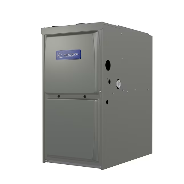 Horno de aire forzado de una etapa con flujo ascendente/horizontal de 96 por ciento y entrada máxima de 110 000 BTU MRCOOL