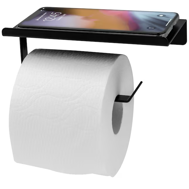 Style Selections Matte Black Wall Mount Single Post Toilet Paper Holder