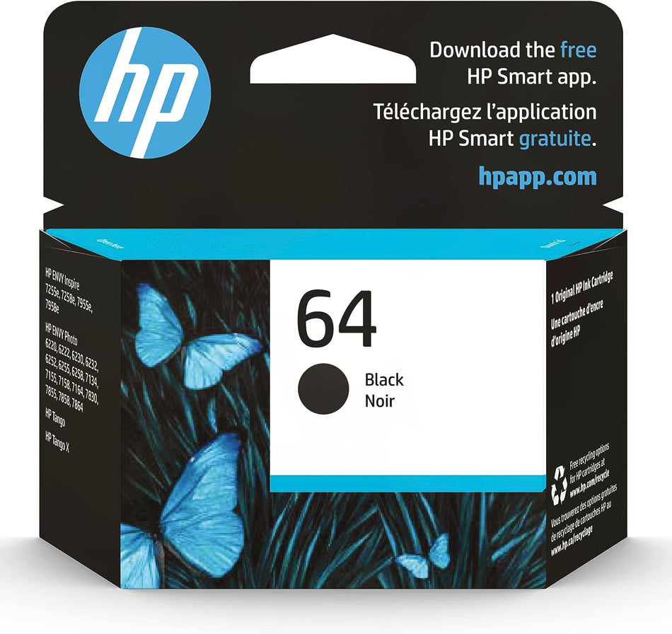 Cartucho de tinta negra HP 64 