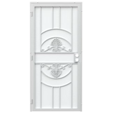 RELIABILT Alexandria Puerta de seguridad de montaje en superficie de acero blanco de 36 x 81 pulgadas con pantalla blanca