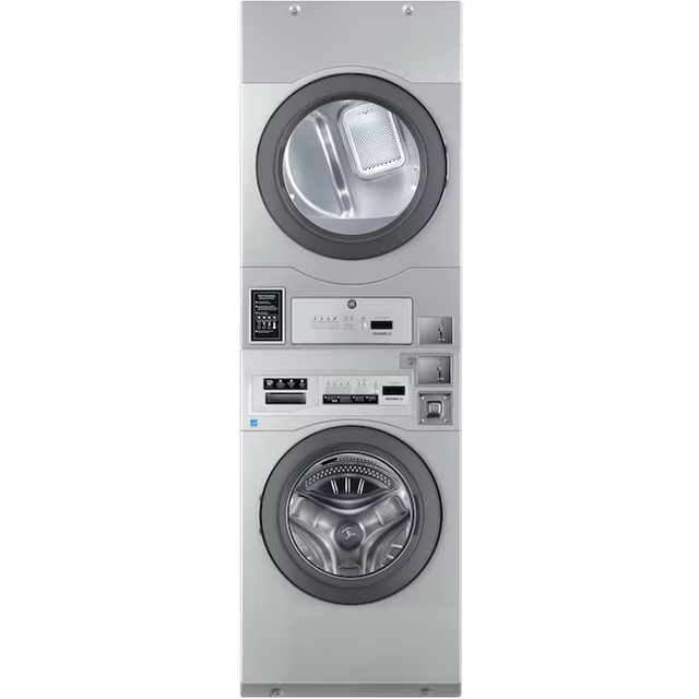 Crossover 2.0 Coin-Operated Washer and Electric Dryer Electric Stacked Laundry Center ( Stainless Steel )