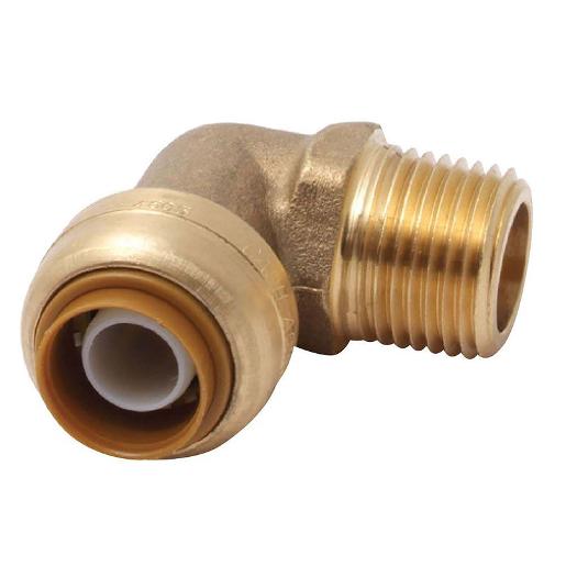 SharkBite 1/2 in. x 1/2 in. MNPT Brass Push Male Adapter Elbow