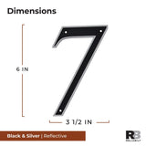 RELIABILT 6-in Reflective Black Number