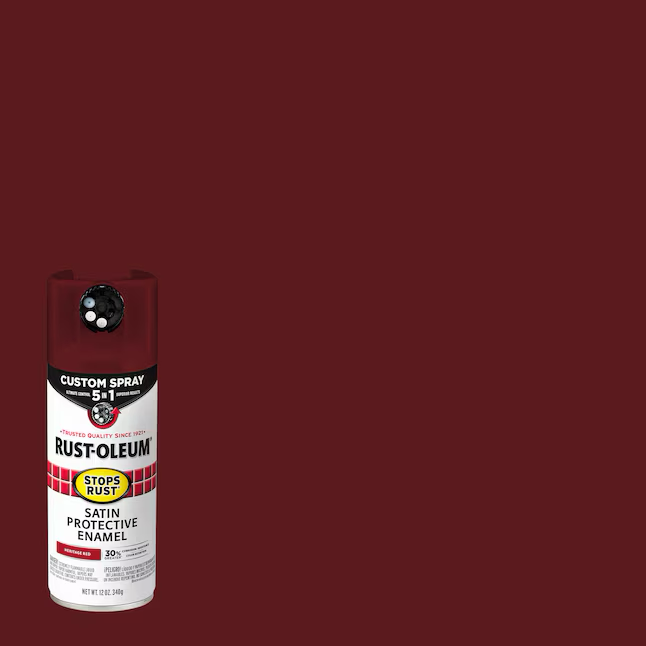 Pintura en aerosol Rust-Oleum Stops Rust, paquete 5 en 1, color rojo satinado Heritage (peso neto: 12 oz)