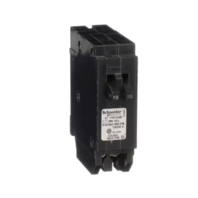 Square D Homeline 15-amp/15-amp 1-Pole Tandem Circuit Breaker