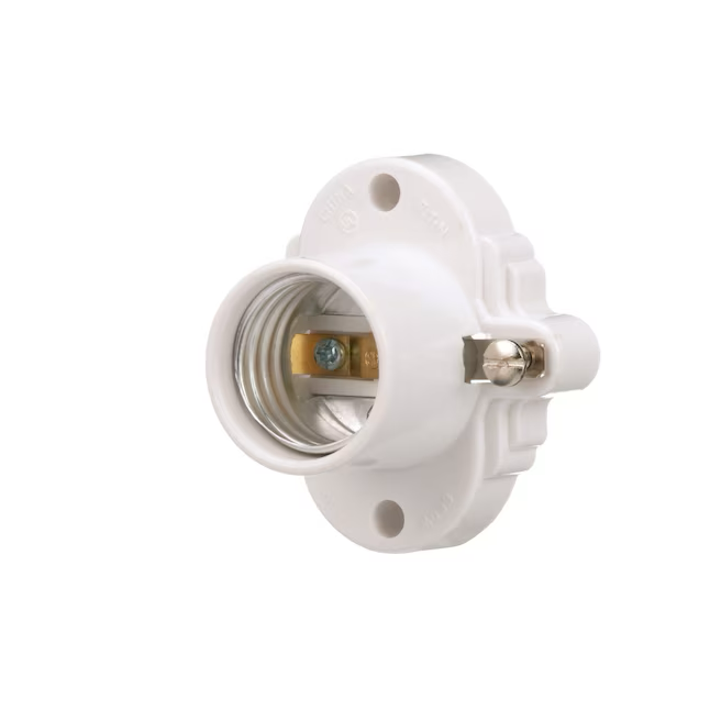 Eaton 660-Watt Plastic Keyless Cleat Socket, White