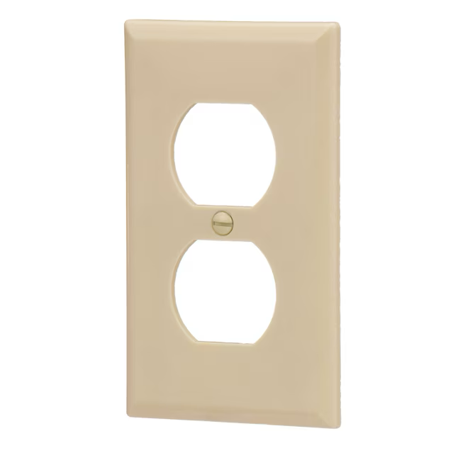 Eaton 1-Gang Standard Size Ivory Plastic Indoor Duplex Wall Plate