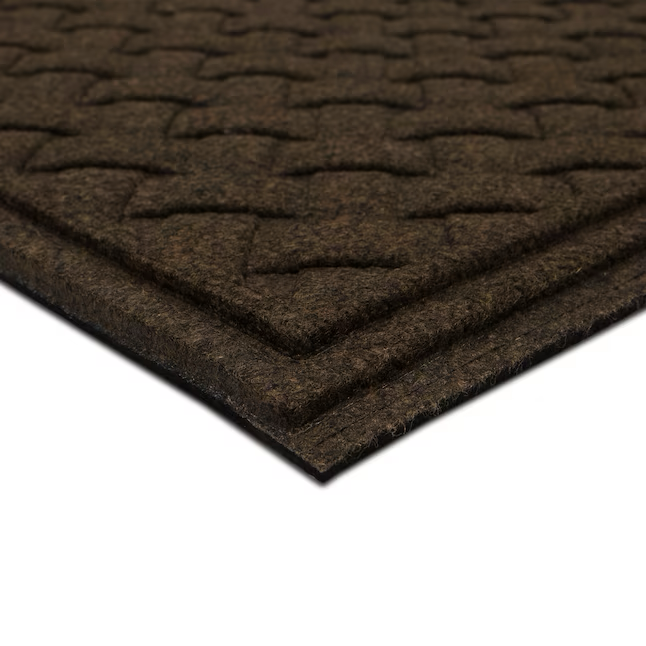 Project Source 3-ft x 5-ft Chocolate Recycled Rubber Rectangular Outdoor Decorative Welcome Utility Mat