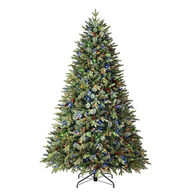 Holiday Living 7.5-ft Hayden Pine Pre-lit Artificial Christmas Tree with LED Lights