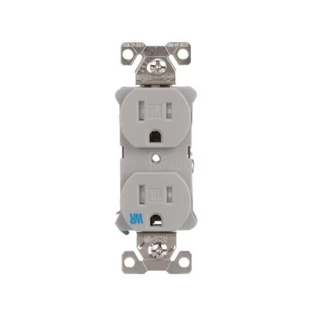 Eaton Arrow Hart 15-Amp 125-volt Tamper Resistant Weather Resistant Residential/Commercial Duplex Outlet, Gray