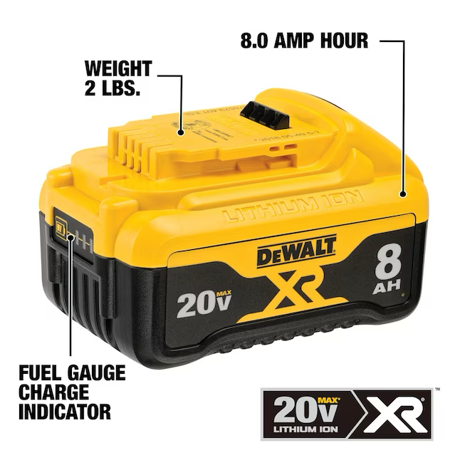 Batería de litio DEWALT XR de 20 V (8 Ah)