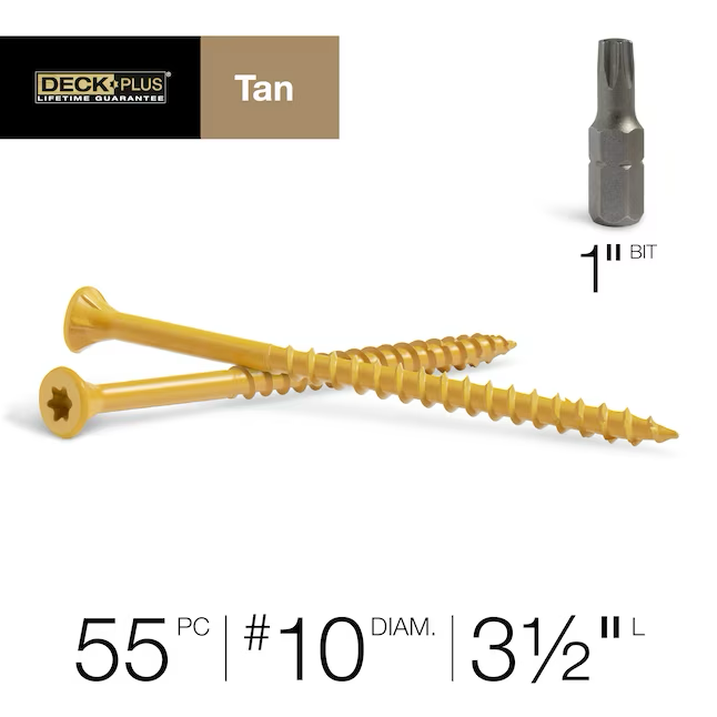 Deck Plus #10 x 3-1/2-in Wood To Wood Deck Screws (55-Per Box)