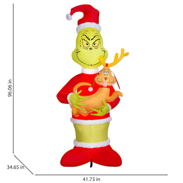 Grinch 8-ft LED Dr Seuss Grinch & Max Christmas Inflatable