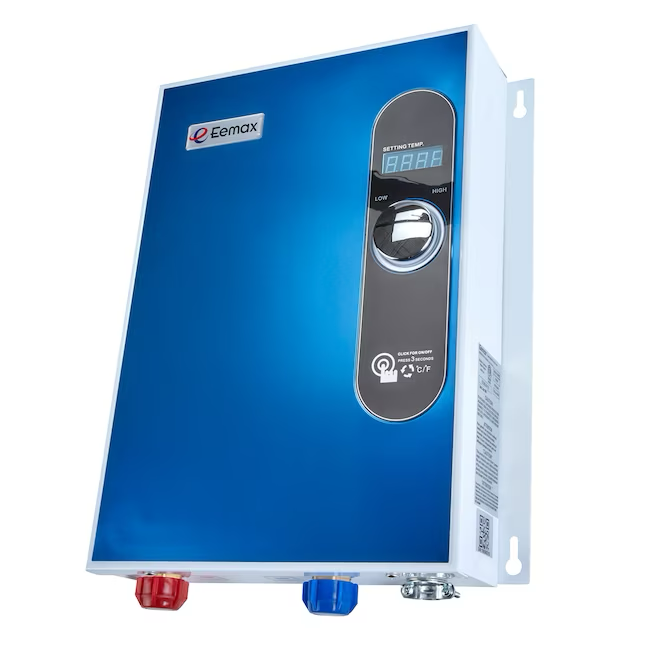 Calentador de agua eléctrico sin tanque Eemax de 240 voltios, 18 kW y 3,5 GPM 