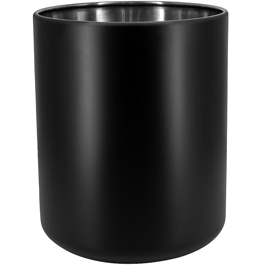 allen + roth Arden Matte Black Stainless Steel Wastebasket