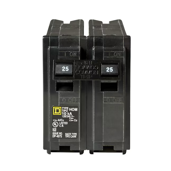 Square D Homeline 25-amp 2-Pole Standard Trip Circuit Breaker