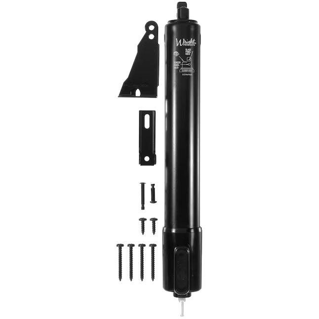 WRIGHT PRODUCTS 12.875-Zoll Ez Hold verstellbarer pneumatischer Türschließer aus schwarzem Aluminium mit Offenhaltefunktion für Fliegengitter/Sturmtüren