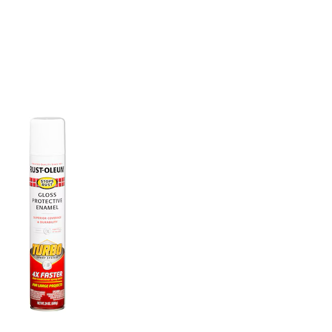 Pintura en aerosol blanca brillante Turbo Stops Rust de Rust-Oleum (peso neto, 24 oz)