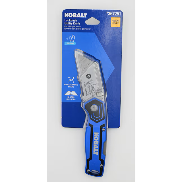 Kobalt Lockback 3/4-in 11-Blade Folding Utility Knife