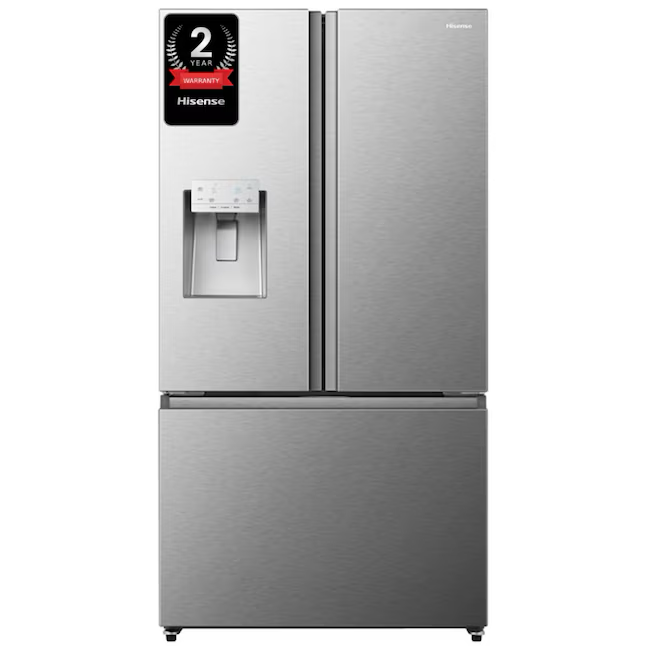 Hisense 25,4 Kubikfuß French-Door-Kühlschrank mit doppelter Eismaschine, Wasser- und Eisspender (fingerabdruckresistenter Edelstahl), ENERGY STAR