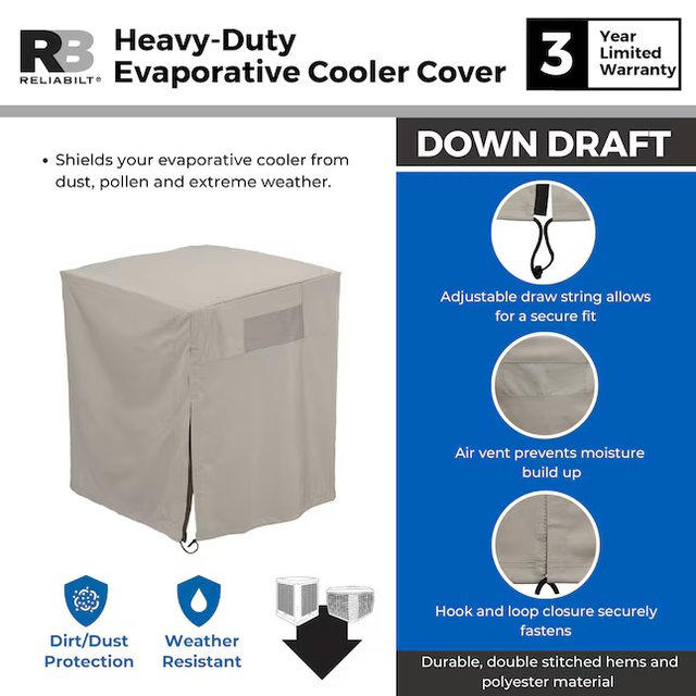 RELIABILT 43-in x 42-in x 33-in Polyester Evaporative Cooler Cover