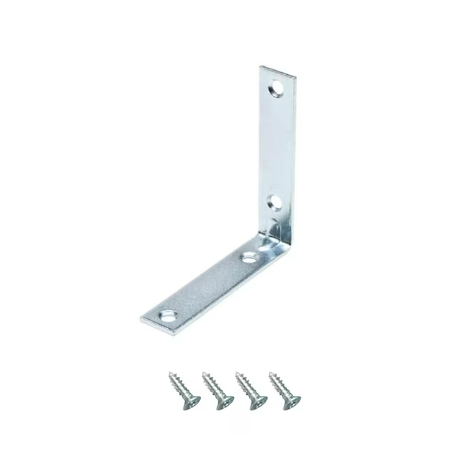 RELIABILT 4-in x 0.875-in x 4-in-Gauge Zinc Steel Corner Brace (4-Pack)