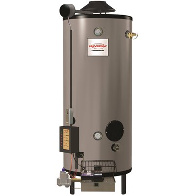 Rheem Commercial Universal Heavy Duty 91 Gal. 199,9K BTU Warmwasserbereiter mit niedrigem NOx-Gehalt (LN) und Erdgastank