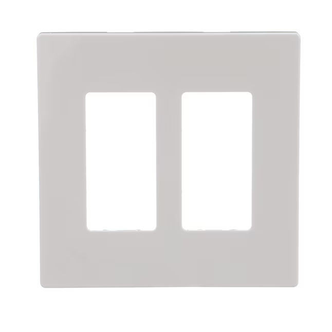 Eaton 2-Gang Midsize White Polycarbonate Indoor Decorator Wall Plate