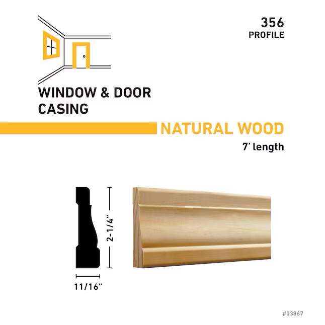 RELIABILT 11/16-in x 2-1/4-in x 7-ft Unfinished Pine 356 Casing