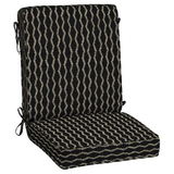 Origin 21 20-in x 20-in Black Helix Jacquard High Back Patio Chair Cushion