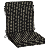 Origin 21 Cojín para silla de patio con respaldo alto de jacquard Helix negro de 20 x 20 pulgadas