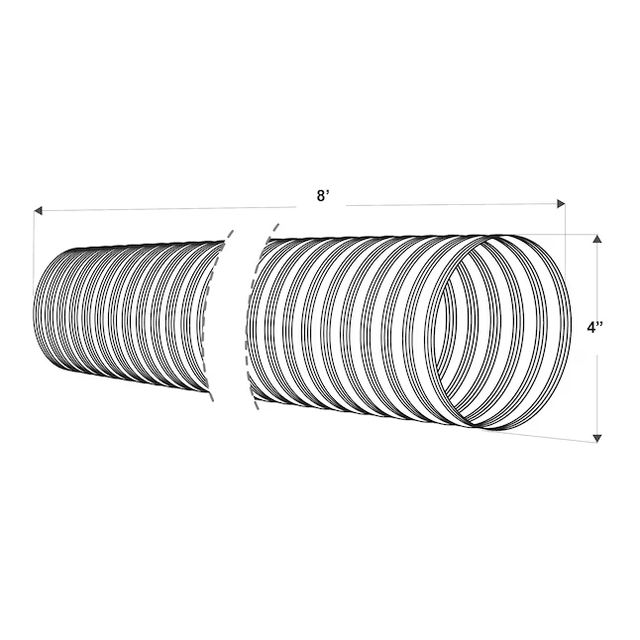 IMPERIAL 4-in x 96-in Aluminum Semi-rigid Duct