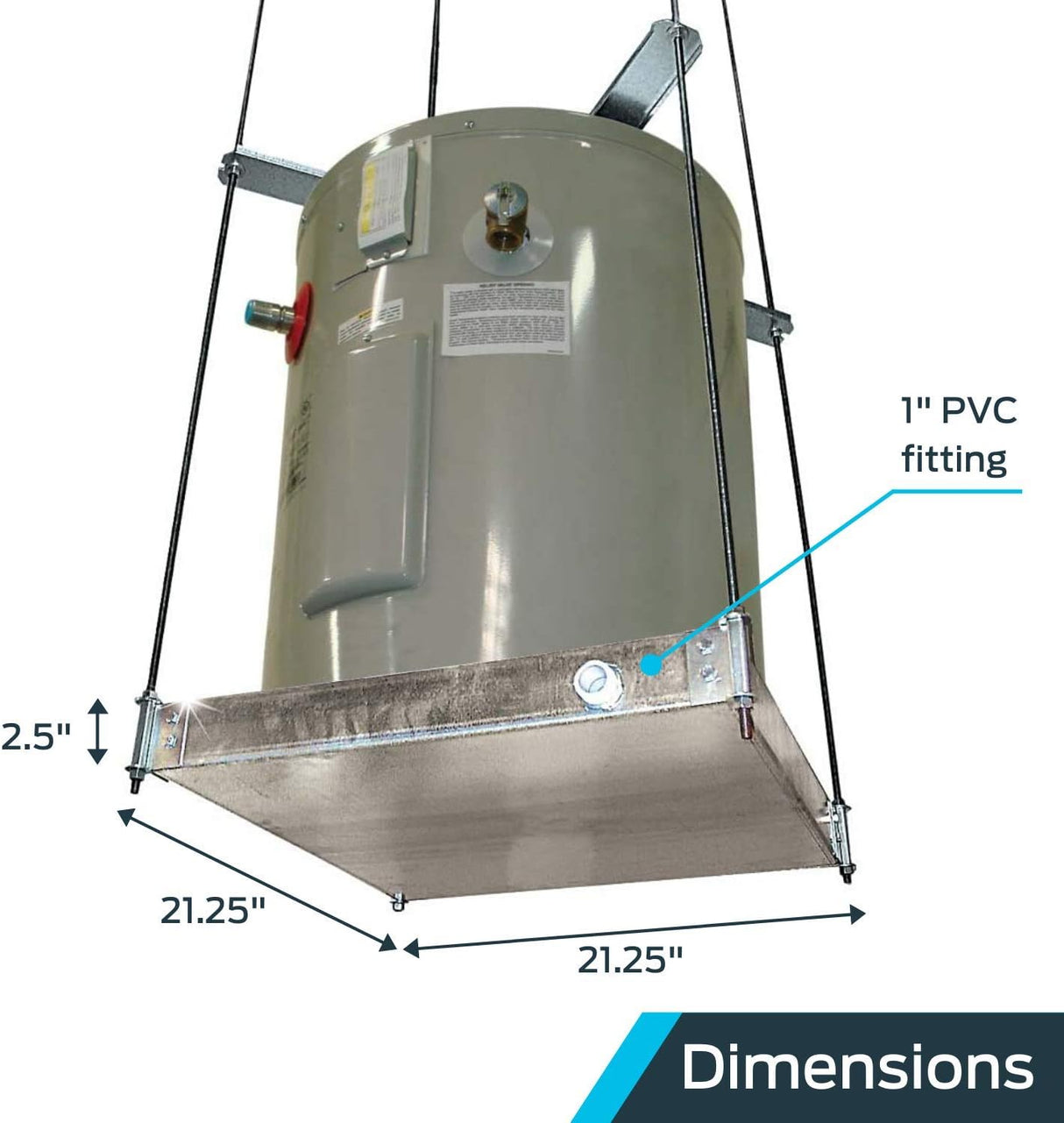 Plataforma para calentador de agua montada en el techo HoldRite Quick Stand™ (21-1/4 pulg. x 21-1/4 pulg. x 2-1/2 pulg.)