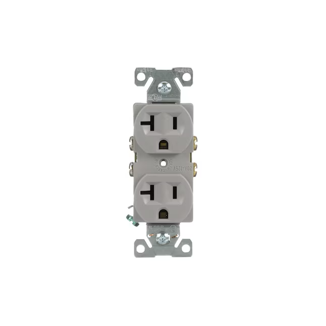 Eaton Arrow Hart 20-Amp 125-volt Residential/Commercial Duplex Outlet, Gray