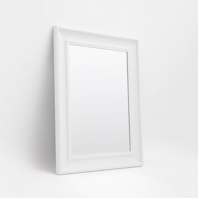 Style Selections 21.5-in W x 27.5-in H White Beveled Wall Mirror