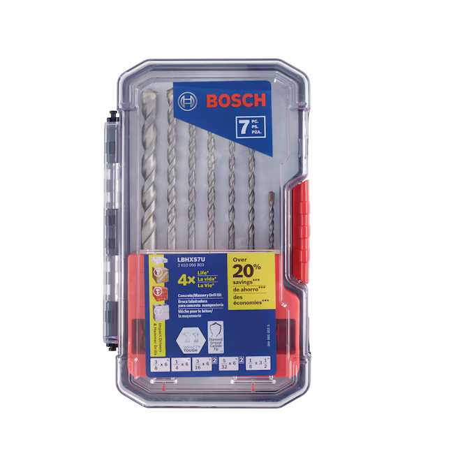 Bosch Impact Tough 7-Piece x High-speed Steel Masonry Drill Bit Set for Hammer Drill