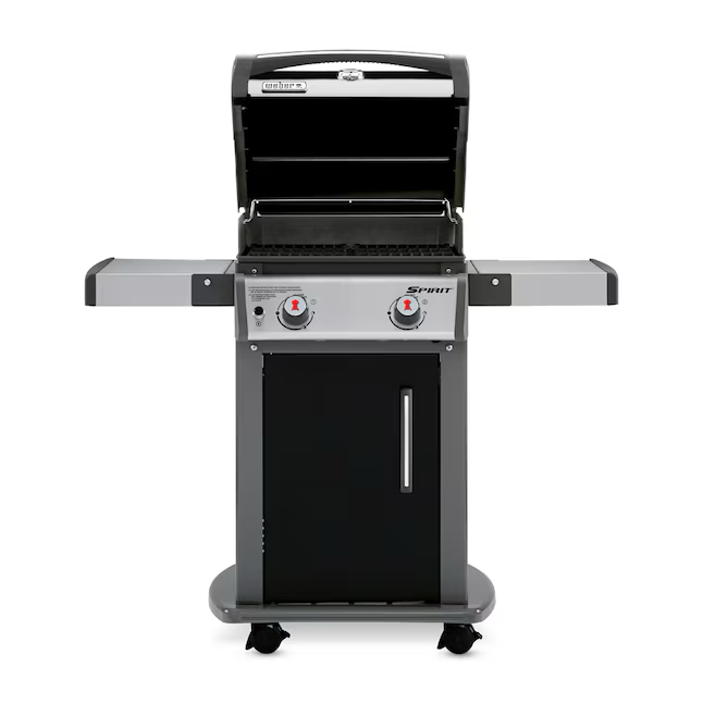 Parrilla de gas propano líquido Weber Spirit E-210 negra de 2 quemadores