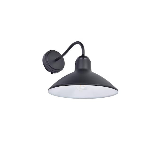 Harbour Breeze Barn Light 1 luz 10.63 pulgadas Luz de pared solar negra para exteriores