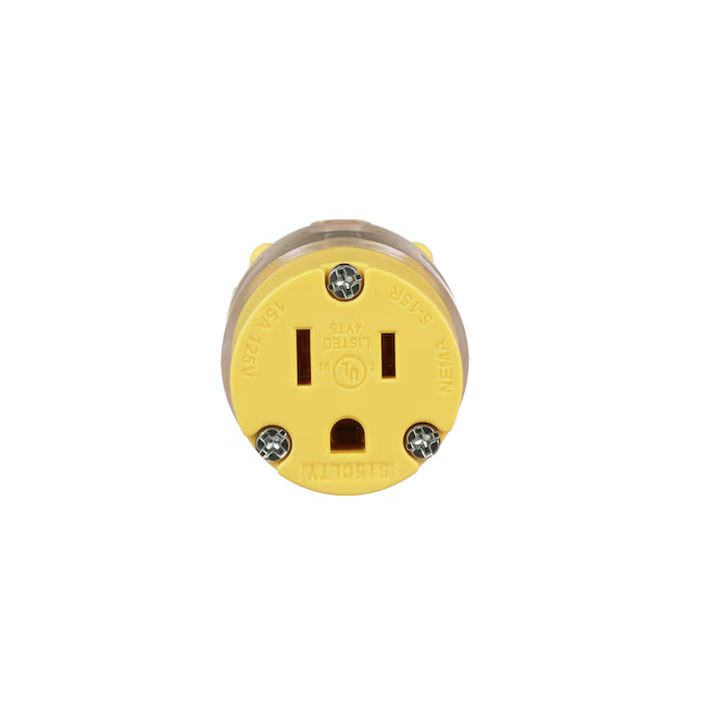 Eaton 15-Amp 125-Volt NEMA 5-15 3-wire General-duty Straight Connector, Yellow