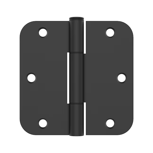 RELIABILT No-Squeak 3-1/2-in H x 5/8-in Radius Matte Black Mortise Interior/Exterior Door Hinge (3-Pack)