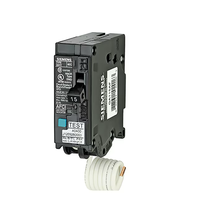 Siemens QAF 15-amp 1-Pole Combination Arc Fault Circuit Breaker