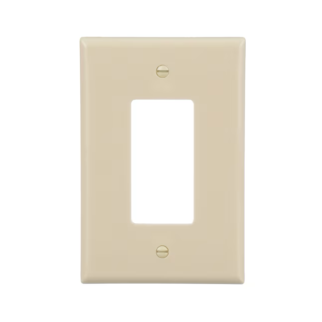 Eaton 1-Gang Jumbo Size Ivory Plastic Indoor Decorator Wall Plate