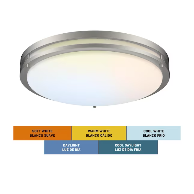 Project Source 1-Light 17-in Bronze LED Flush Mount Light