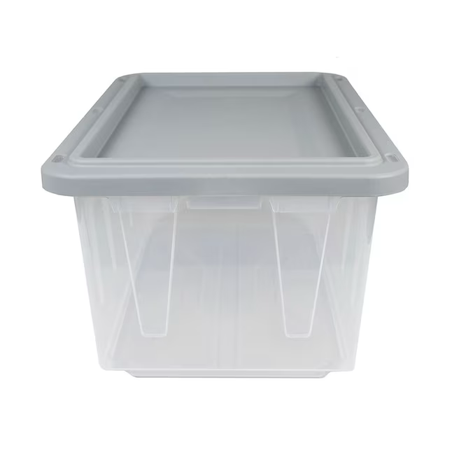 Project Source Small 15-Gallons (60-Quart) Clear Heavy Duty Tote with Standard Snap Lid