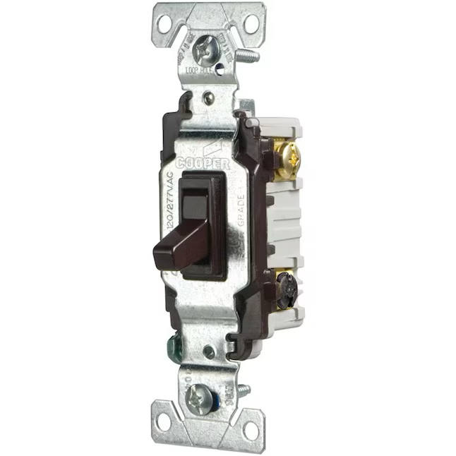 Eaton 15-Amp 3-Way Toggle Light Switch, Brown