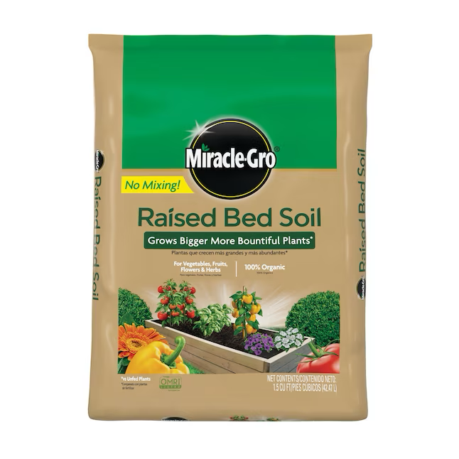 Miracle-Gro 1.5-cu ft Fruit; Flower and Vegetable Organic Raised Bed Soil